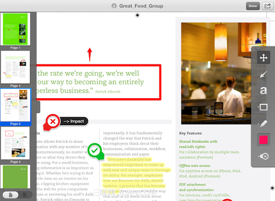 印象筆記·圈點iphone版如何添加注釋到PDF   