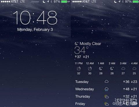 iphone在鎖屏界面加入系統自帶天氣信息  