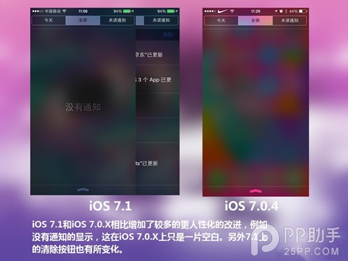 iOS7.1正式版與iOS7.0.4區別在哪？iOS7.1與iOS7.0.4對比圖解