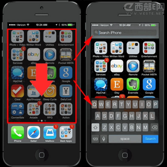 iOS7搜索界面在哪  