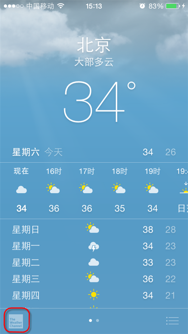 iOS8天氣App中的細節數據  