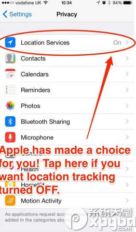 ios8如何關閉默認追蹤功能 默認追蹤功能關閉方法