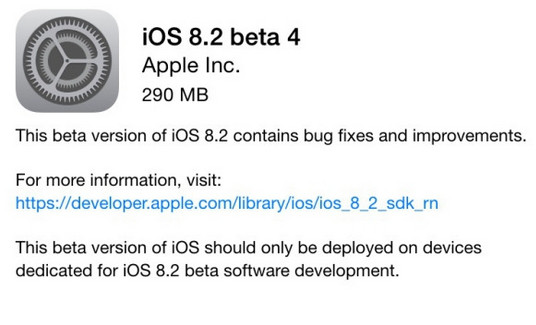 iOS 8.2 Beta4發布了什麼  