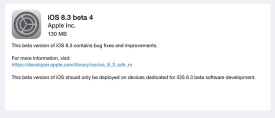 蘋果iOS 8.3 Beta 4發布：CarPlay設置菜單消失不見    