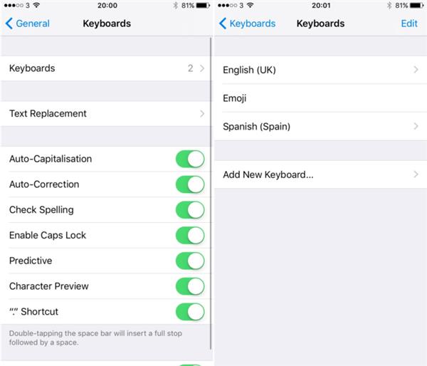 iOS10教程: 不切換鍵盤輸入多種語言