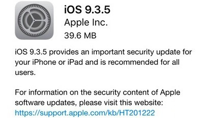 iOS 9.3.5修復了什麼bug?  
