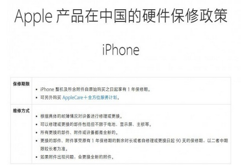 iphone保修期是多久？  