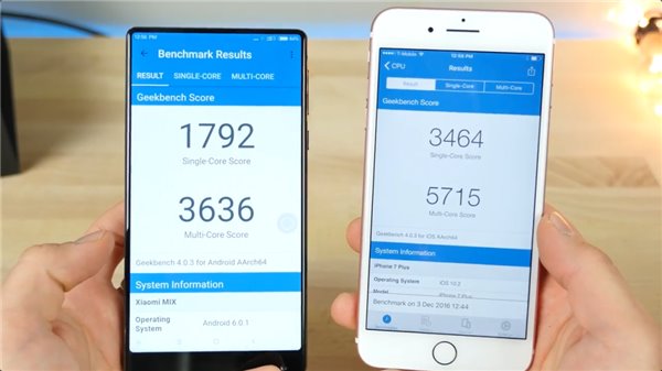 蘋果iPhone7 Plus對比小米MIX：誰的顏值性能高？