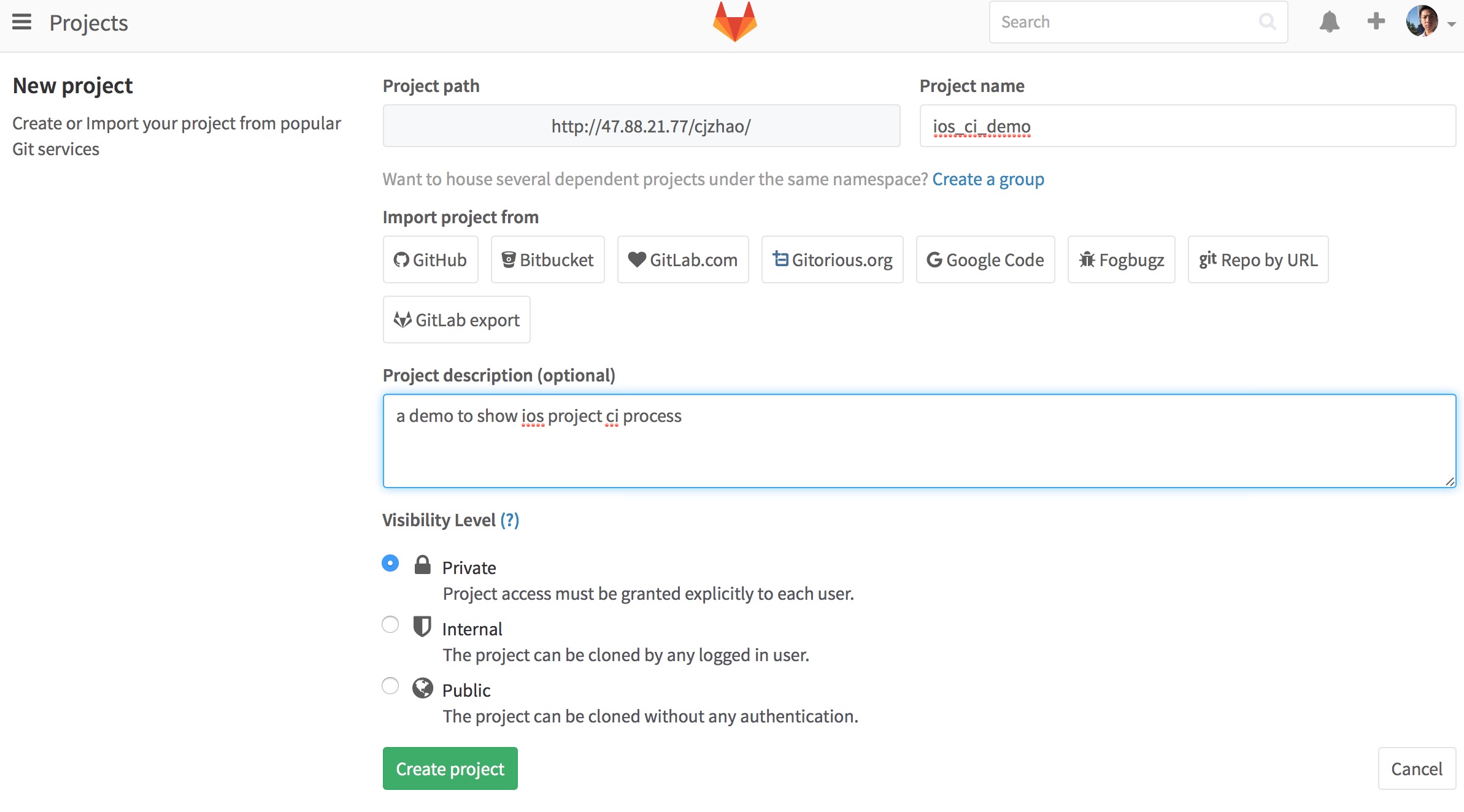 gitlab_newproject