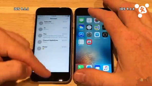 iPhone 5S/6/6S下iOS 9.3.4速度對比iOS9.3.3視頻