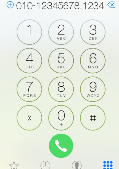 iPhone5s直接撥打分機號碼方法