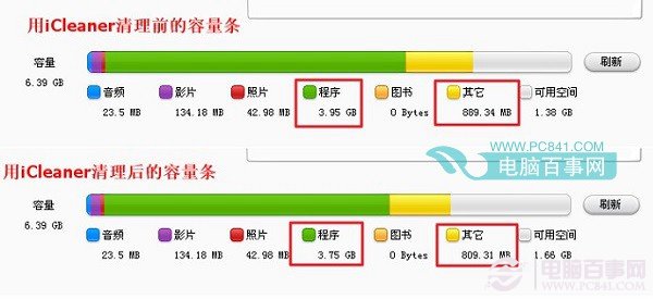 iCleaer清理前後效果對比