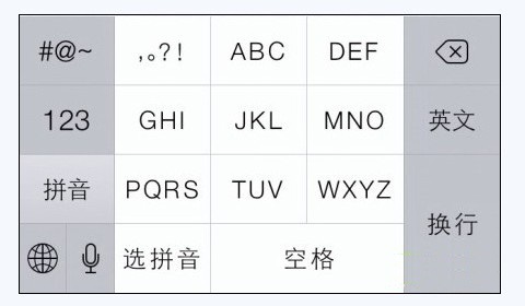 iOS 7九宮格輸入法使用方法