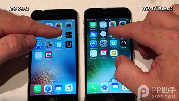 iOS10 beta2和iOS9.3.2速度流暢性對比：差距不大.png