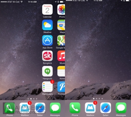 ios8空白主屏如何設置?