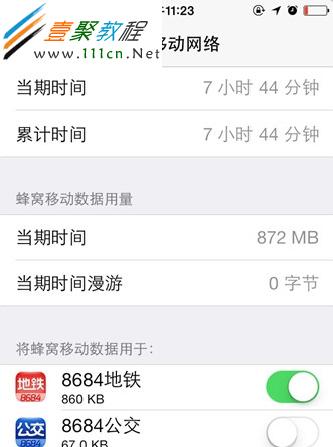 “蜂窩移動網絡選項”選項裡有很詳細的流量使用情況