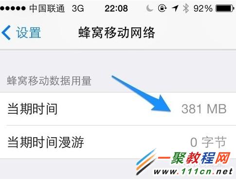 蘋果5s如何查看流量 iphone5s查看流量的方法