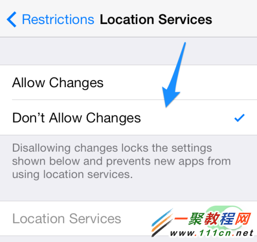 location service dont allow changes