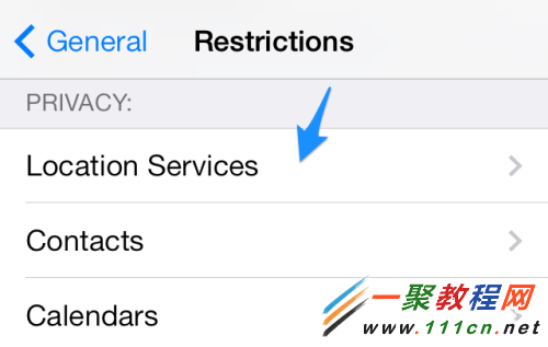 restrictions location service