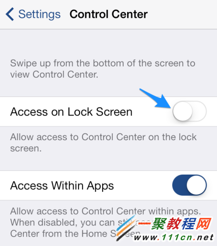 control center off