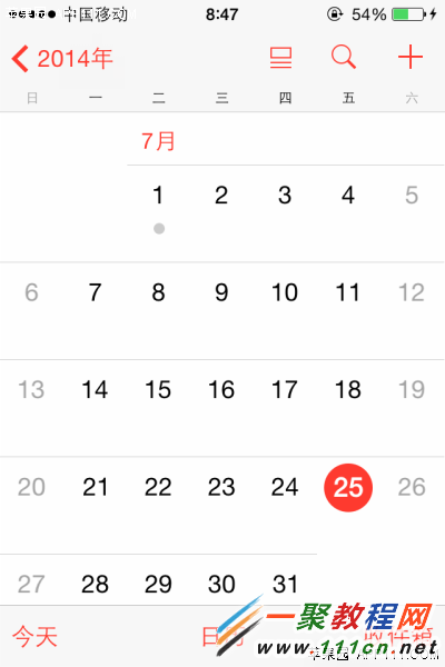 iPhone5s/5c/4s ios7日歷按星期幾方式顯示設置