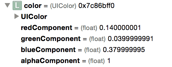 在的UIColor調試