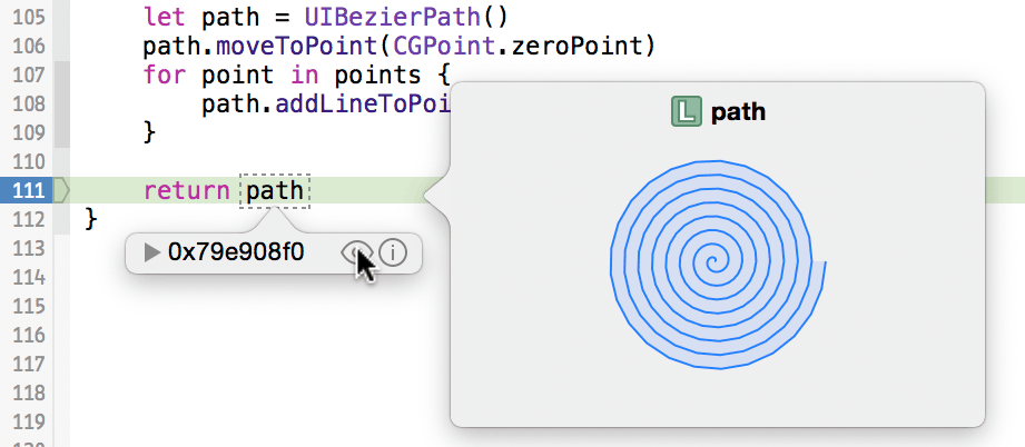 螺旋UIBezierPath快速查找