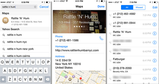 iOS8 Beta5起可將地圖信息自動導入來電記錄