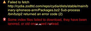 常見Cydia錯誤提示（紅字/黃字）和解決辦法