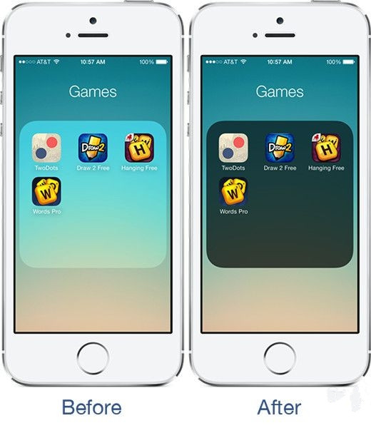 iOS7.1.2越獄插件推薦：文件夾背景和圖標變暗DarkFolders7