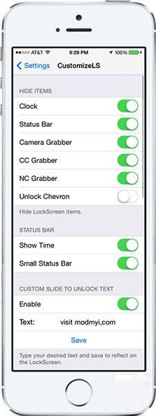 iOS7.1.2越獄插件推薦：自定義鎖屏界面CustomizeLS