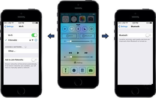 iOS7.1.2越獄插件推薦：藍牙Wifi快捷方式