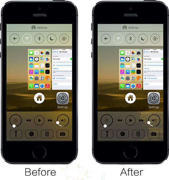 iOS7磨砂設計效果換成透明效果