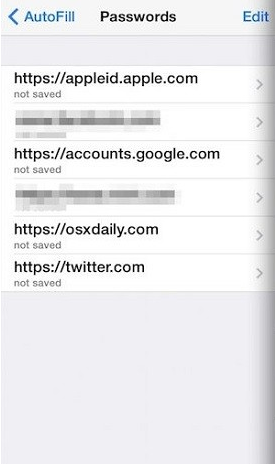 iPhone如何查看Safari浏覽器保存的網站密碼