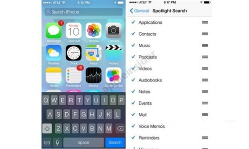 iOS7 新的手勢搜索