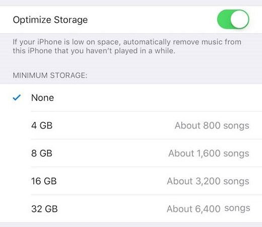 iOS10“優化儲存”可自動清除不常播放的音樂