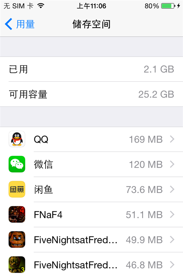 iPhone 6儲存裡的其他是什麼？