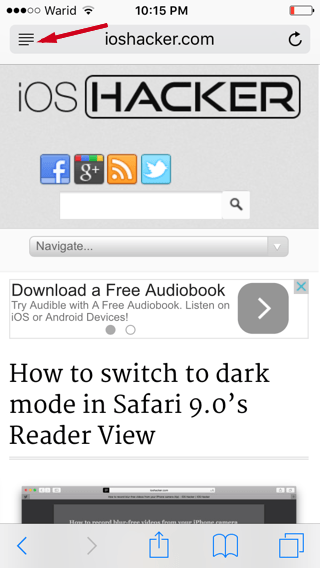 如何在iOS9的Safari閱讀視圖開啟夜間模式