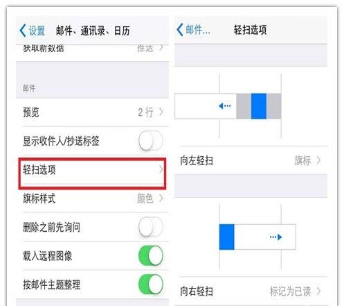 iOS 8郵件應用自定義輕掃手勢做快捷操作