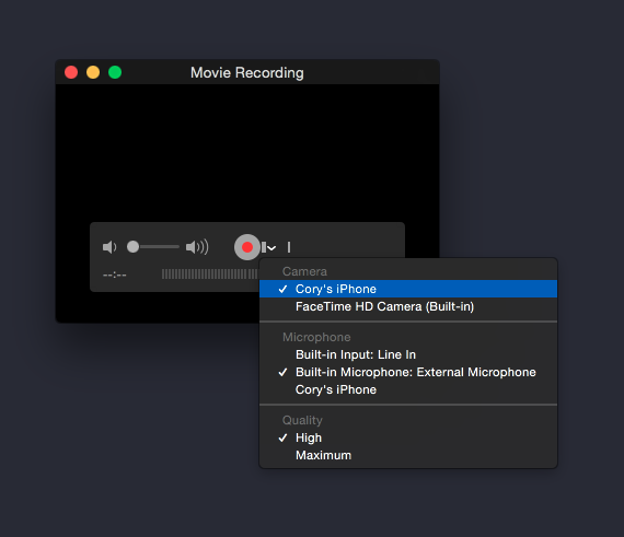 使用 QuickTime Player 錄制 iOS 設備的屏幕