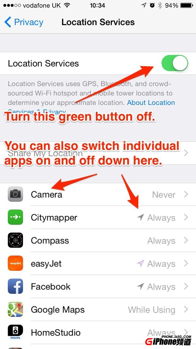 手把手教你關閉iPhone 6默認追蹤功能