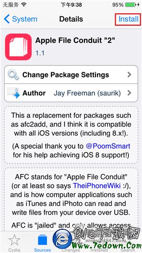 如何在iOS9.0越獄設備上安裝AFC插件