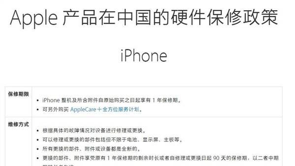 蘋果中國售後保修政策調整細節：iPhone行貨版遭殃！