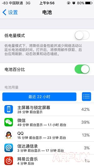 ios9怎麼開啟低電量模式-電池用量信息