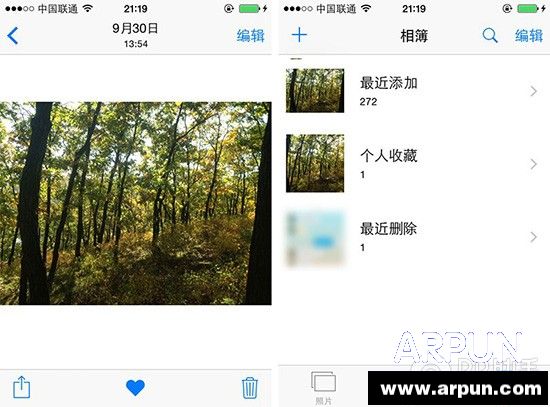 教你玩轉iOS8相冊中的“個人收藏”_arp聯盟