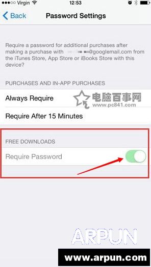 iphone怎麼設置商店下載不用輸入密碼 iOS8.3商店下載不用密碼_arp聯盟