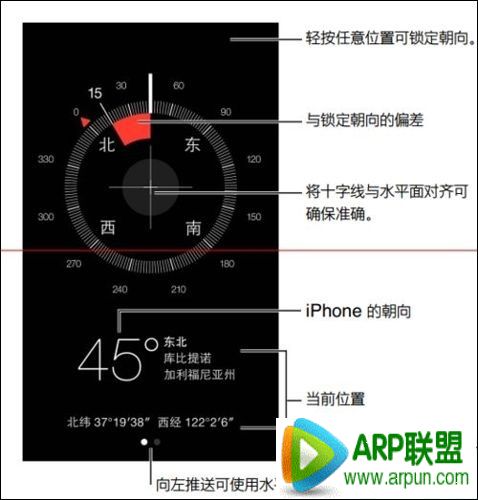 iPhone自帶的指南針如何使用？_arp聯盟