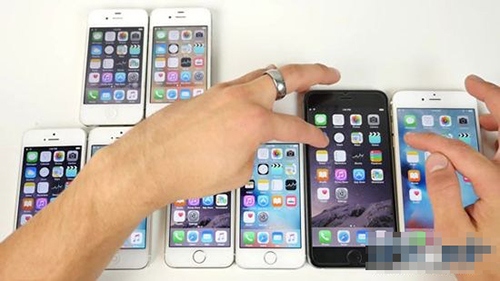 iPhone 6/5s/5/4s運行iOS9/iOS8對比