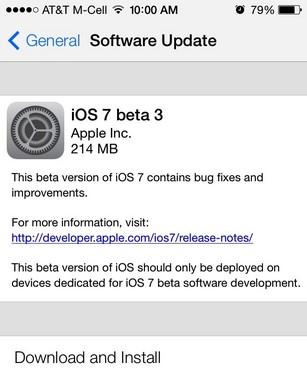 公22項新特性 蘋果放出iOS 7 Beta 3 