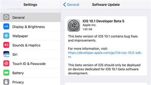 蘋果iOS10.1 Beta5如何升級   